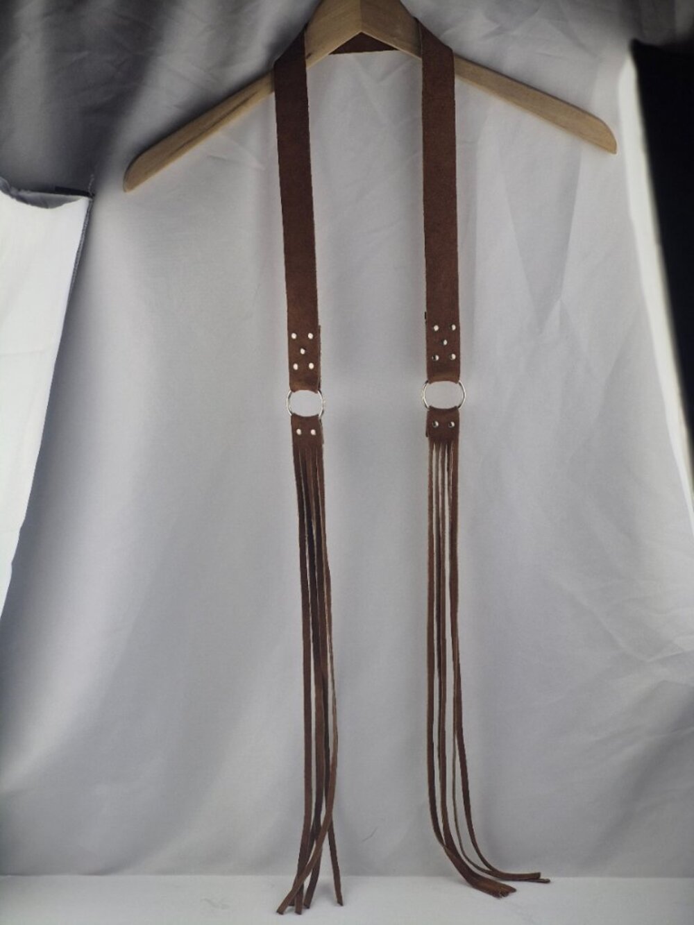 Suede Fringe Tie Waist O-Ring Belt Boho Festival Hippy Earthy Cowgirl Western - Picture 7 of 16